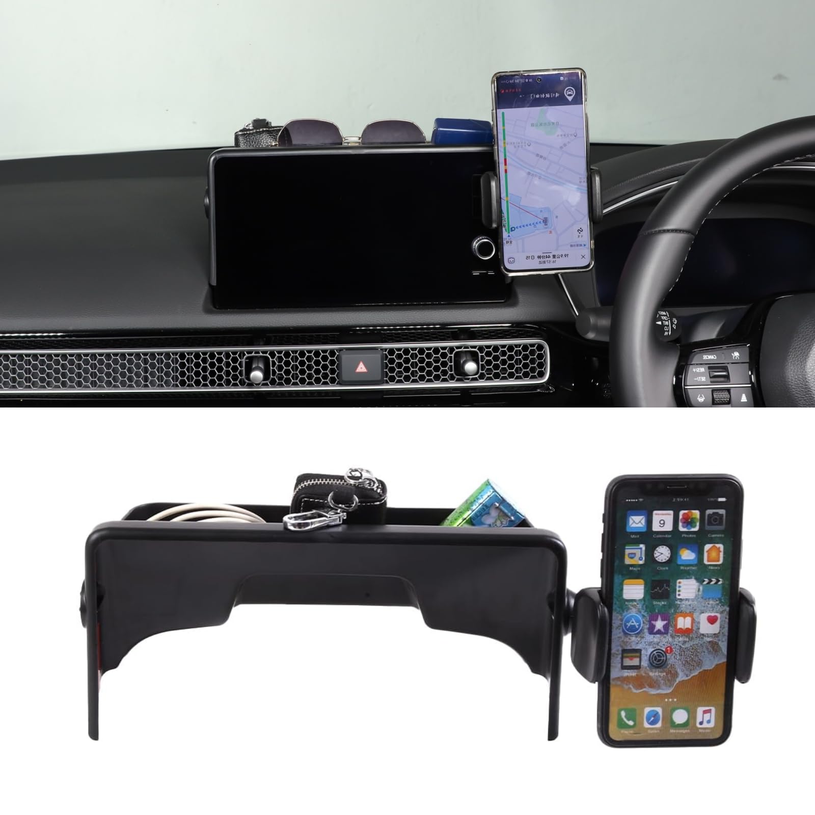 車載収納トレイ スマートフォンホルダー付き 黒 Amazon.co.jp: Sauicemy ホンダ シビック 2022年に対応 車用 携帯